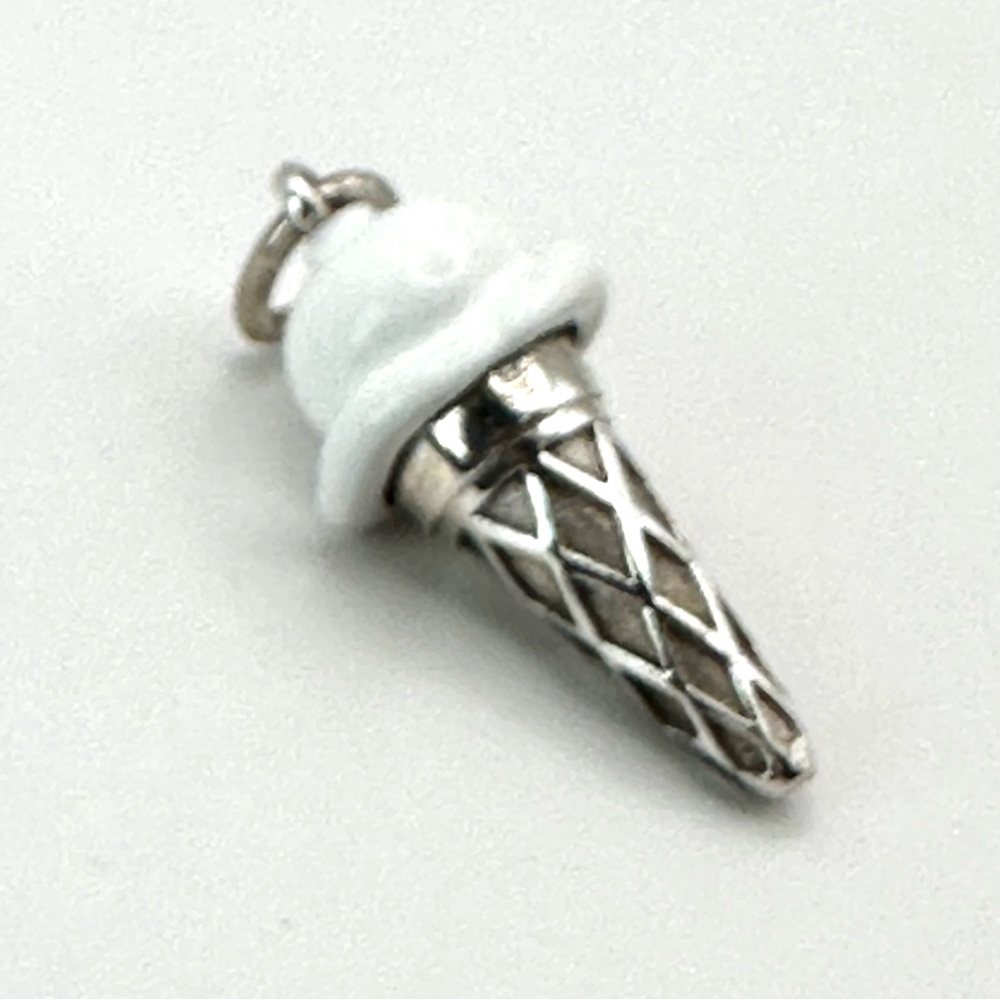 Tiffany & Co Silver & Enamel Ice Cream Cone Charm RARE - Picture 2 of 5
